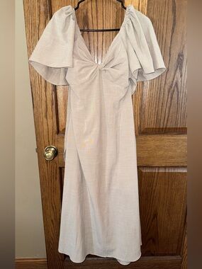 Indie Back Tie Dress- Oatmeal